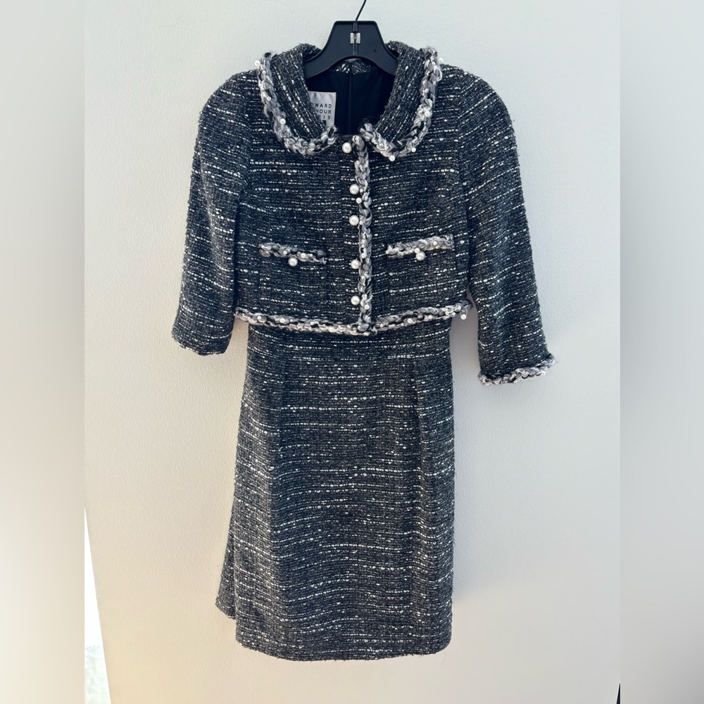 Edward Achour Gray Tweed Dress
